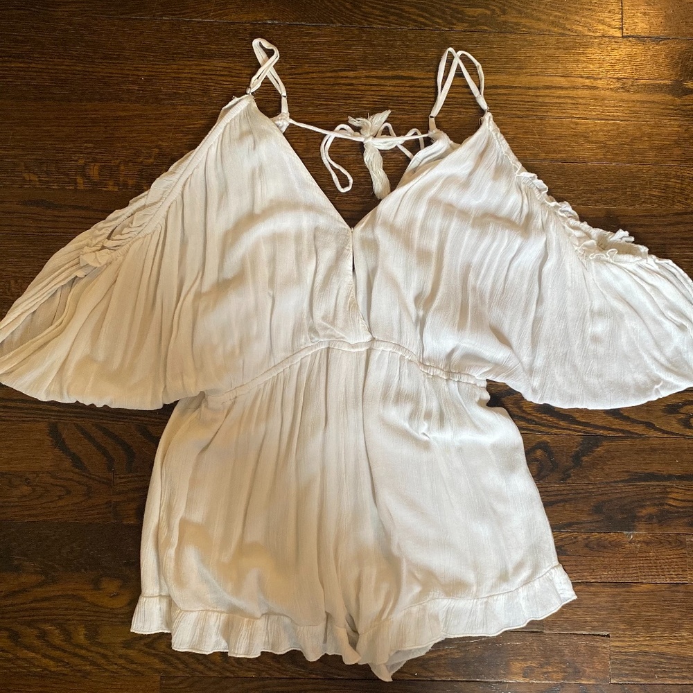 Love & Lemons White Off-shoulder Romper